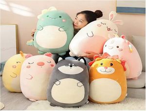 Peluche douce peluche animaux oreillers chauds poupée oreiller de couchage Kawaii licorne cochon dinosaure Lion copain coussin dessin animé Valentine6909487