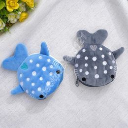 Doux en peluche baleines sacs à monnaie sac à main argent portefeuille pochette pour enfants Kawaii clé écouteur organisateur sacs de rangement ID porte-carte de crédit