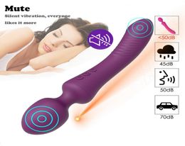 Vibrateurs AV en baguette puissante doux pour les femmes à 20 vibratoires à double moteur Masse-masseur sexuel sexuel clitoris anus anus stimulé5709515