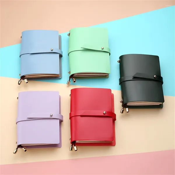 Soft Pu Leather Notebook Style Passeport Couleur Créative Creative Fresh Loose-feuille Blocage de papeterie Étudiant