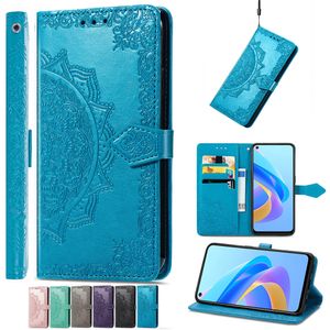 Étuis de téléphone en cuir PU souple pour OPPO A1 A1K A3S A5 A5S A7 A7X A8 A9 A11K A12 A12E A15 A16 A16E A17 A31 fleurs avec portefeuille fente pour carte et argent dragonne boucle magnétique