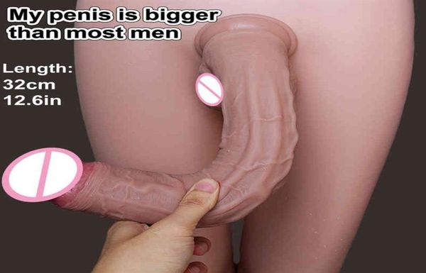 Veins vrais doux énormes Dildo Aspiration Silicone Cock Anal Plug Sex Toy pour hommes Femmes Masturmateurs lesbiennes Double Big Penis266265912