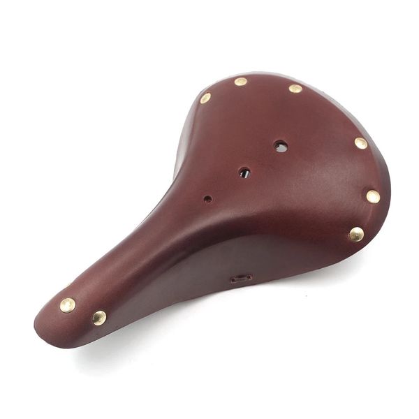 Soft Retro Bicycle Saddles Cushion Men Femmes Femmes à la main Brown Wide en cuir SEAT POUR VINTAGE CITY CYCLING BICYLY PIÈCES PIÈCES 240507