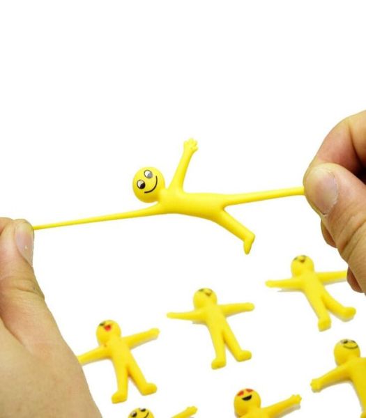 Le jouet de décompression d'expression de poupée d'homme jaune en caoutchouc souple peut être étiré en deux jouets de ventilation créatifs enfants cadeau 6472056