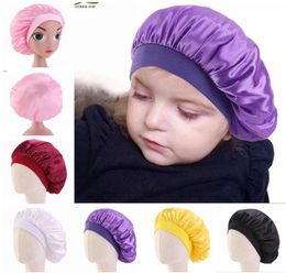 Bonnet de couchage en satin doux Bonnet de salon pour enfants garçons filles confortable enfants nuit sommeil chapeau casquette de perte de cheveux dames Turban costume 389967214