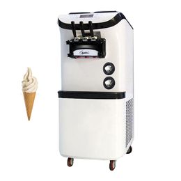 Machine à crème glacée molle Gelato électrique commercial faisant la machine Distributeur automatique de crème glacée à trois saveurs