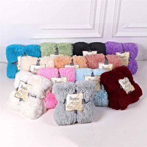 Couverture douce et pelucheuse à poils longs – Couvertures moelleuses en fausse fourrure, couverture chaude et confortable en peluche Sherpa pour canapé, lit, accessoires de décoration d'intérieur