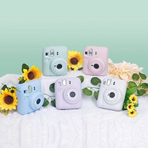 Coque en coque à coque instantanée à la coque instantanée Sac de couverture de protection anti-poussière Sac à l'usure des couleurs solides à l'épreuve des rayures pour Instax Mini 12