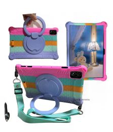 Funda para tableta con mango giratorio 360, funda para Teclast T40S 5G T40 Plus T40 Pro de 10,4 pulgadas, funda de silicona suave para niños a prueba de golpes