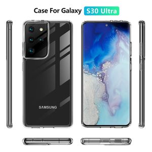 Études Soft Silicon TPU / PC pour Samsung Galaxy S30 Ultra Fundas Capa Socle cristallin de choc Couverture du dos dur S30ultra