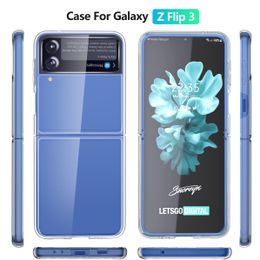 Zachte silicium TPU/PC celulaire cases voor Samsung Galaxy Z Flip 3 Fundas Capa Shockproof Crystal Clear Shell Achteromslag PLIP 3