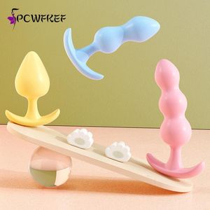 Bouchons anaux en Silicone souple, stimulateur pour débutant, entraîneur, jouet de jeu sexy, nouveau