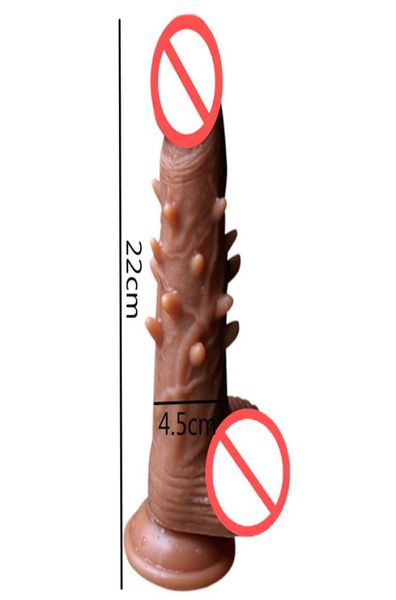 Grand gode réaliste en Silicone souple barbelé avec ventouse, grand pénis artificiel, jouets sexuels de Masturbation féminine pour femmes 3395200