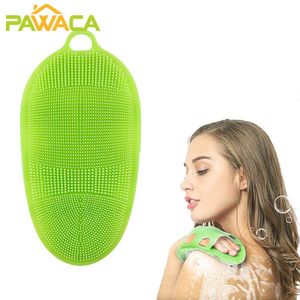 Cepillo de silicona suave para el cuerpo, cepillo de ducha, guante de ducha de baño, exfoliante para la piel, SPA, masaje, limpieza, almohadilla de limpieza, esponja 210724