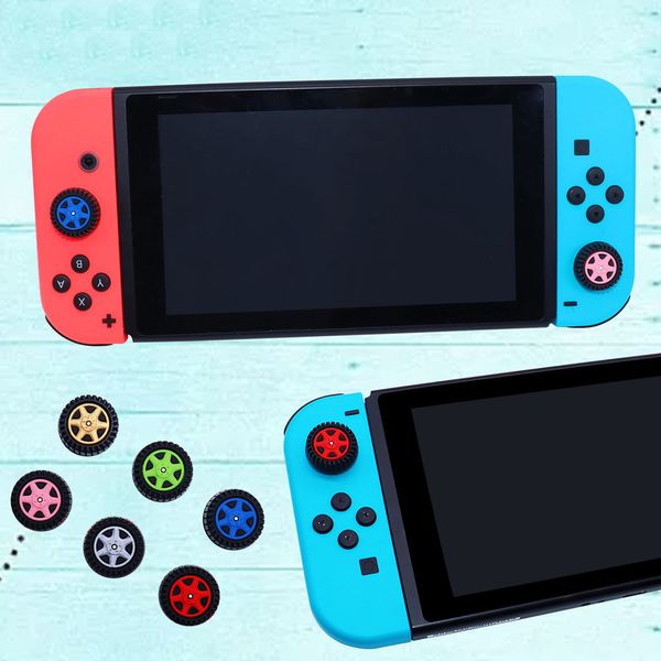 Funda de silicona suave Rueda de coche Neumático Thumb Stick Grip Thumbstick Joystick Tapa de la tapa para Nintendo Switch Lite Oled Joy-con thumb grips Alta calidad Nueva llegada ENVÍO RÁPIDO