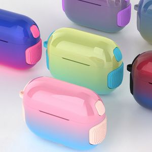 Headset Accessories Gradient Shinny Color Acryl TPU Case voor Apple AirPods Pro2 2022 AirPods Pro 1 2 3 Air Pod Laying Box Cases met retailpakket en haak