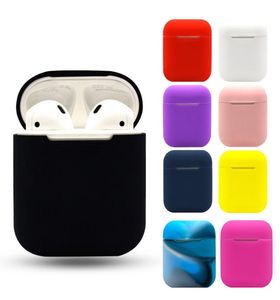 Cajones de silicona suave para Apple AirPods 12 Caja protectora Bluetooth Cubierta de auriculares inalámbricas Bolsas de carga4874637