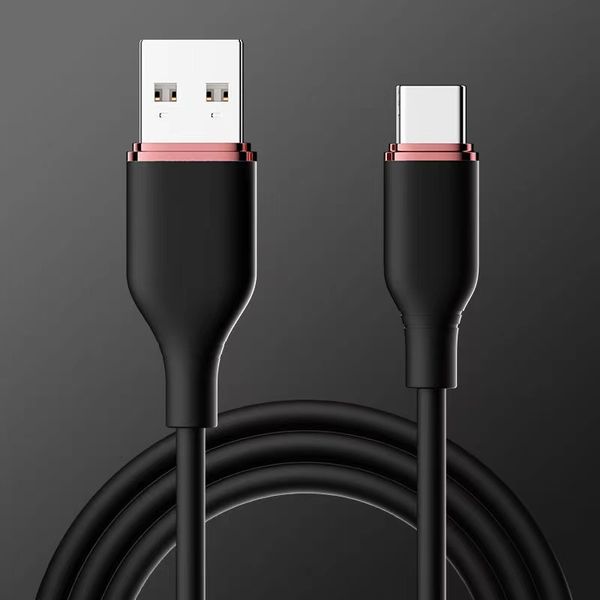 Cable de carga de silicona suave para teléfonos móviles Android y Apple con una longitud de 1 M Venta completa de buena calidad Soporte TYPE-C, interfaz Lightning