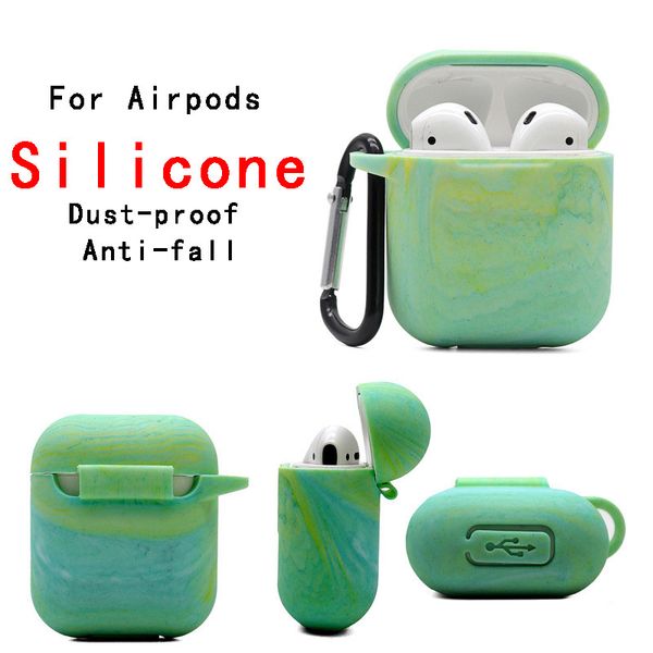 Suaves auriculares de silicona caso para el Airpods 2 1 colores mezclados a prueba de polvo del auricular de la cubierta del protector para Airpods inalámbrico Bluetooth para auriculares