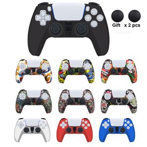 Zachte siliconen gel rubberen case cover caps voor Sony PlayStation 5 voor PS5 controller beschermhoes