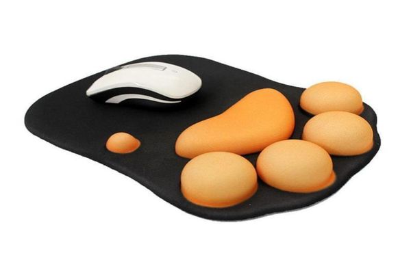 Alfombrilla de ratón de silicona suave Reposamuñecas de alta calidad Trackball óptico PC Alfombrilla de ratón gruesa Forma de pata de gato 3D Alfombrilla de ratón cómoda Mat9804907