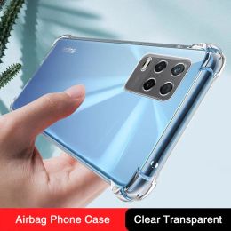 Étui de téléphone en silicone souple pour Oppo Realme Q3Pro Q3 Pro Carnival Q3I Q3S Q3T 5G Airbag d'amortisseur Couvertures d'origine transparentes