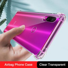 Zachte siliconen schokbestendige telefoonhoes voor Xiaomi Redmi Note7 Opmerking 7 Pro 7S 7Pro Airbag Transparant TPU Originele Back Covers Fundas