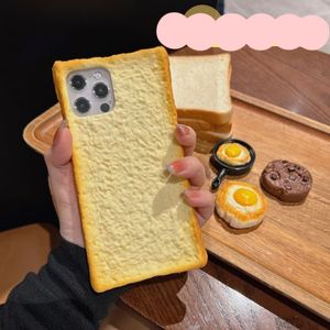 Zachte siliconen toast brood telefoonhoes geschikt voor 15plus 11 14/13pro max telefoonhoes anti drop cover met beugel