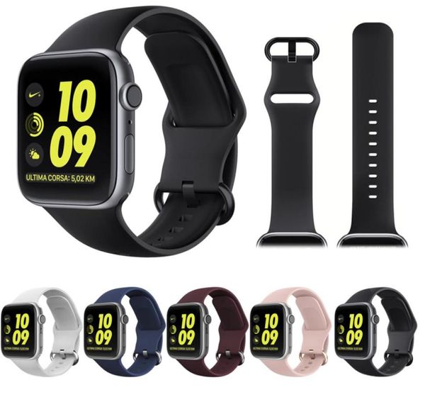 Bracelets à sangle de montre en silicone pour Apple Watch Series 1 2 3 4 5 6 7 8 accessoires de remplacement intelligent 38 mm 40 mm 42 mm 45 mm 49mm9592787