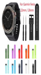 Zachte siliconen horlogeband voor Garmin Fenix 5 Silicone Band 22 mm riem snel fit voor Garmin Fenix 5x 3 3Hr Band 26mm Watch Strap2025998