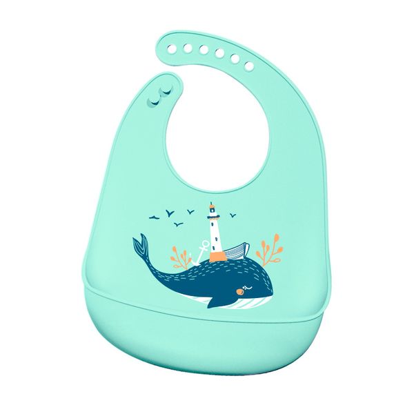 Silicone souple imperméable bébé bavoirs bébés solide nourriture alimentation trucs dessin animé dinosaure imprimer fille garçon burp chiffons