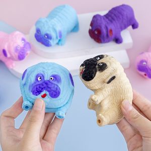 Perros de simulación suave Squeeze Fidget Toys Puzzle Stress Reliever Small Ball Dog Interactive Squeeze Toy Cute Antistress Puppy Niños Regalos