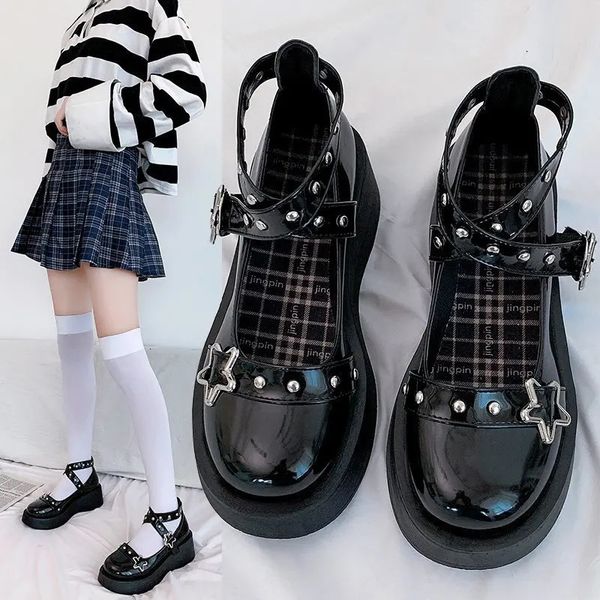 Zapatos de muñeca con correa de plataforma de bizcocho, hermana suave, Lolita, estudiante de cabeza redonda, zapato individual de princesa, 240118