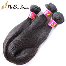 Bellahair®8A zachte soepele Mongoolse maagd haar 3bundles Remy weeft natuurlijke zwarte kleur onbewerkt DHL