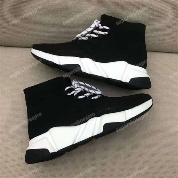 Baskets souples chaussures de créateur de luxe respirantes chaussettes hautes chaussures extensibles femmes hommes baskets bottes plate-forme bottes baskets de sport