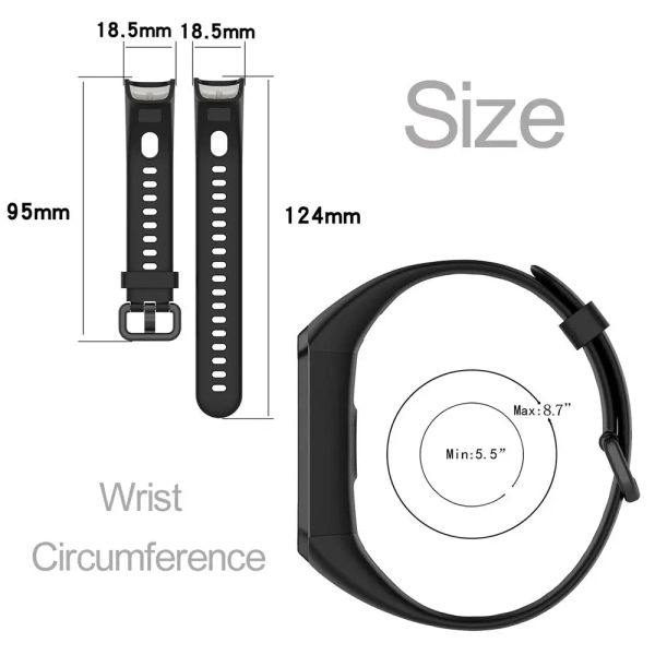 Soft Sports Silicone Strap Replacement Watch Band pour Huawei Band 4 ADS-B29 / Honor Band 5i ADS-B19