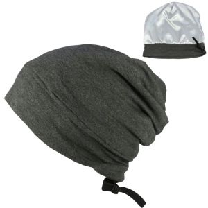 Bonnet satin stretch satin mode doublé de bonnet de couchage de couchage en bambou casseur de coiffure naturelle crépie infirmière pour femmes et hommes