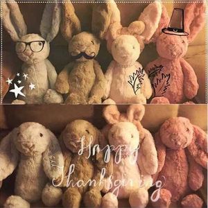 Animaux en peluche doux Enfants Long Ear Bunny Rabbit endormi Migne Cartoon Toy Toy Dolls Children Birthday Gift 220815
