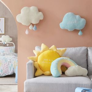 Poupée en peluche douce en peluche arc-en-ciel nuage soleil jouet décor à la maison arc-en-ciel coussin mignon créatif météo jeter oreiller enfants jouets cadeau 240118