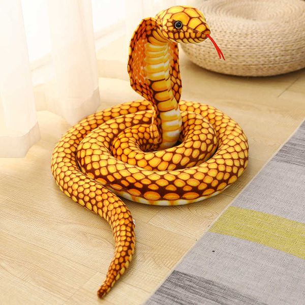 Animales de felpa de relleno suave 80-240 cm Figura realista Cobra Vigible Python Pit Viper Snake Decoraci￳n Regalos de cumplea￱os para ni￱os