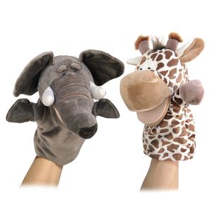 Soft Stuffed Toy Animal Plush Doll Educational Baby Toys Lion Elephant Monkey Giraffe Tiger Bunny Kawaii Hand Finger Puppet