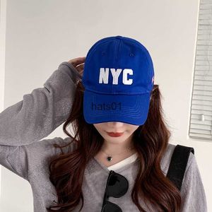 Soft Top Baseball Cap Vrouwelijke Koreaanse letters NYC Zon Visor Wide Brim Lovers Fashion Outdoor Sports Riding Duck Tongment Hoed