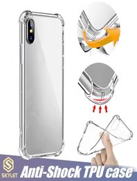 Études claires à tpu doux pour Galaxy Note 20 S20 iPhone 14 13 12 11 Pro XR XS Max Antiknock Case Huawei P20 Lite Transparent Shockproo1103593