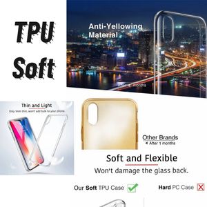 Étuis transparents en TPU souple pour iPhone 14 13 12 11 PRO MAX Samsung Note 20 Ultra S22 Plus, couverture arrière d'épaisseur 1.0MM