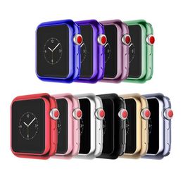 Zachte TPU -framekoffer voor Apple Watch Ultra 49mm 8 7 41 mm 45 mm 40 mm 44 mm 38 mm 42 mm Electroplating Protective Cover Cases Bumper Fit IWatch Series 6 5 4 3 2 1 SE