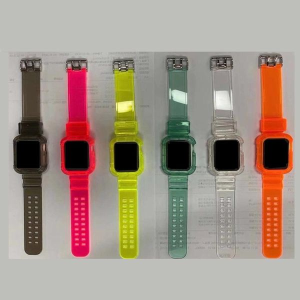 Funda de iwatch con marco de TPU suave, correa de reloj con cubierta protectora contra caídas para Apple Watch Series 2345 38/40mm 42/44mm