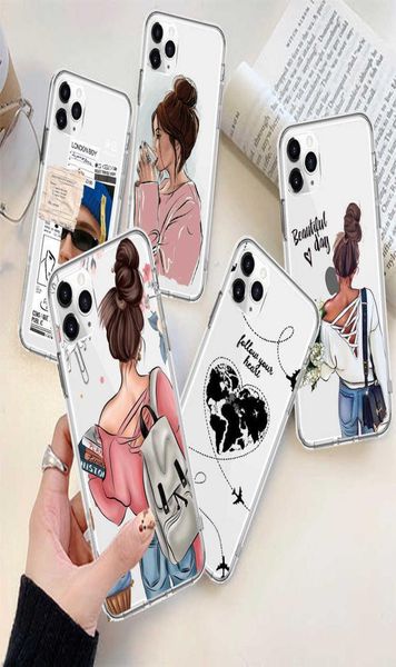 Coque souple en TPU pour iPhone, compatible modèles 11 Pro Max, X, 6, 6S, 7, 8 Plus, X, XR, XS MAX, 12 Pro, SE 2020, deux filles, nuit, Talk8208980