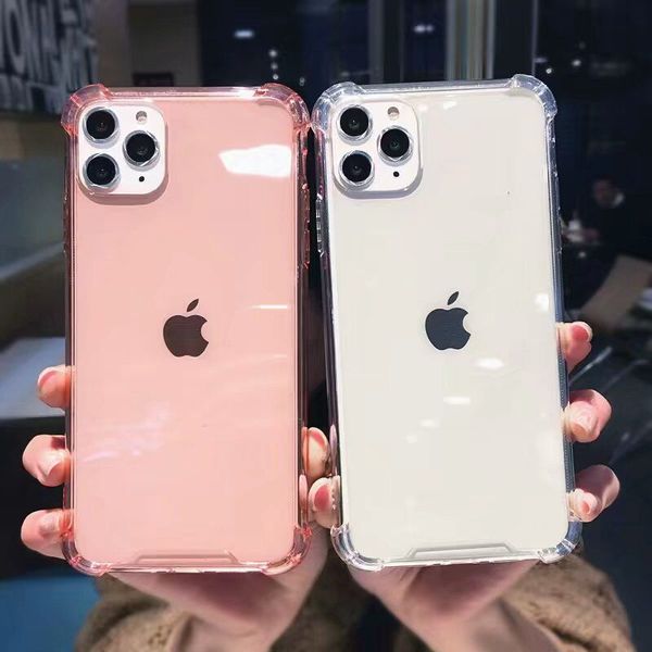 Fundas de teléfono de TPU suave para IPhone 13 12 Mini 11 Pro Max XS XR 8 Plus transparente a prueba de golpes agujeros de precisión contraportada