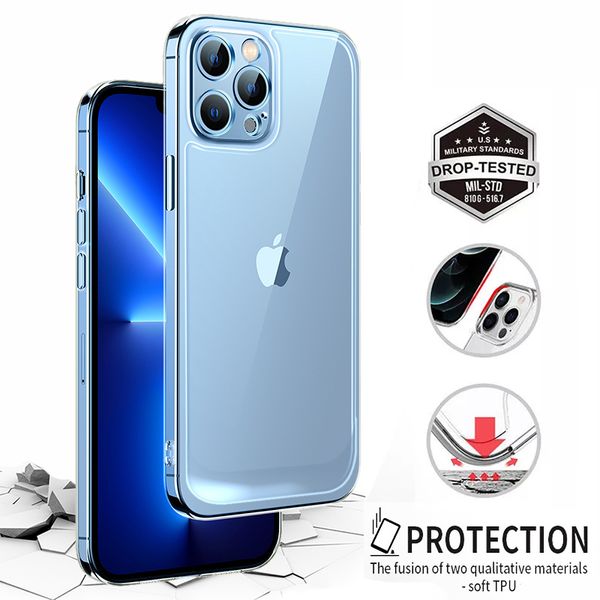 Custodia per lo spazio TPU morbido Custodia per telefono trasparente per iPhone 13 12 11 Pro Max Mini XR XS 7 8 Plus Cover airbag a prova di shock