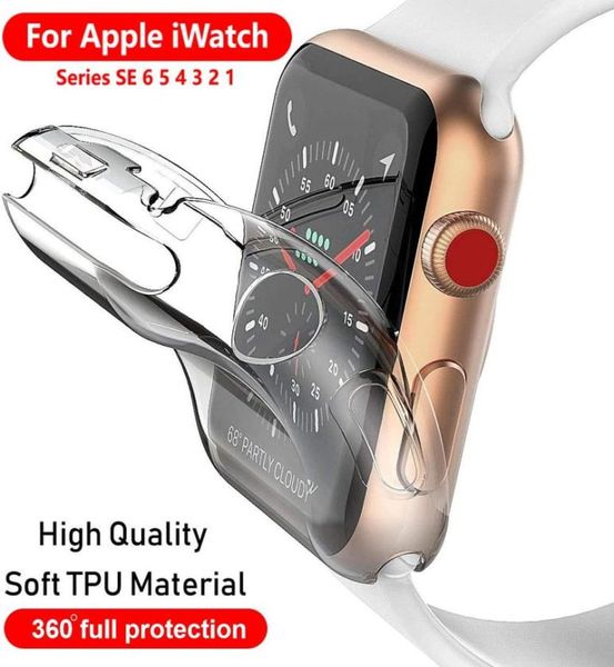 Étui souple Transparent en TPU pour Apple Watch, 38mm 42mm 40mm 44mm, étui de protection Transparent pour iWatch série 1 2 3 4 51715075